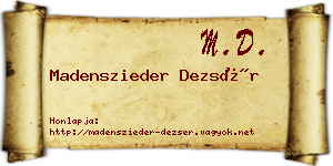 Madenszieder Dezsér névjegykártya